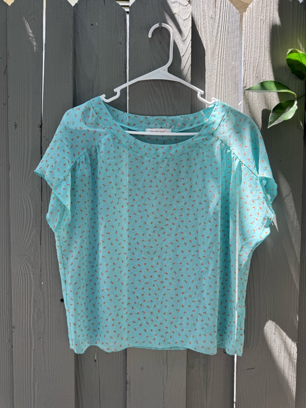Chris & Carol Floral Print Blouse Made in USA Size S